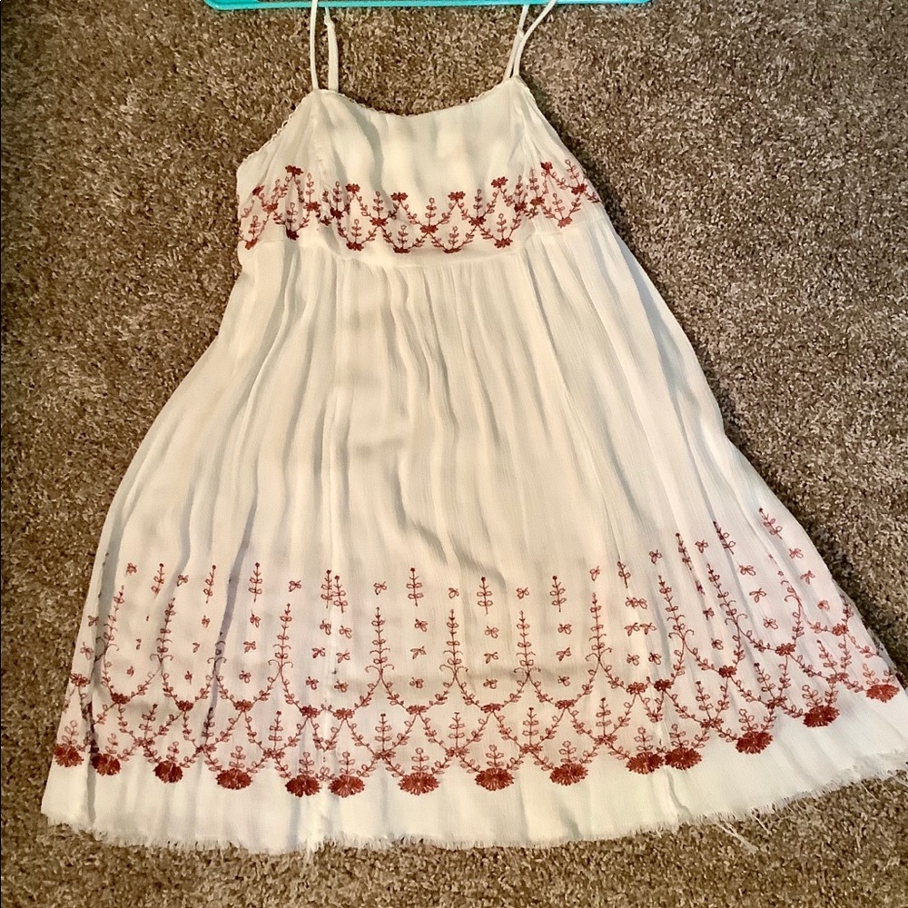 Red and white Free People slip dress 💕